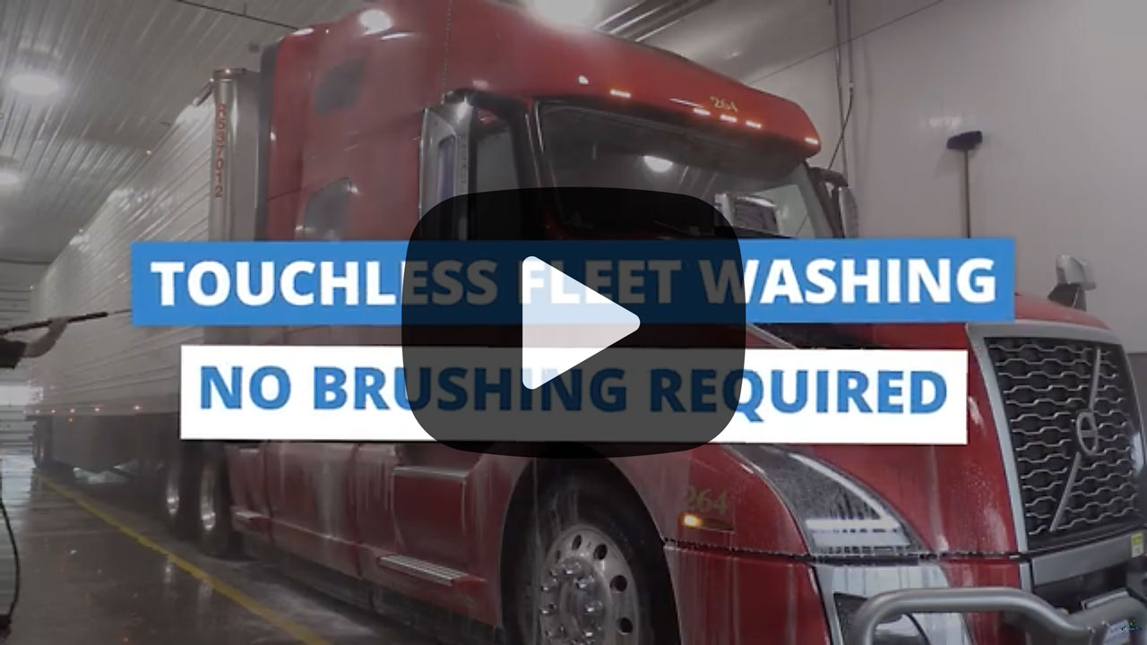 Video displaying the power of using Hydro-chem systems automated truck wash systems, 2-step soaps, and brushless cleaning