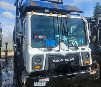 the same garbage truck after cleaning