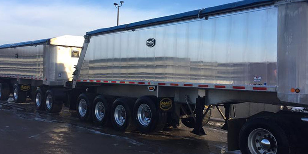 full photo of a shiny, clean truck trailer after it has been washed with dynaclean