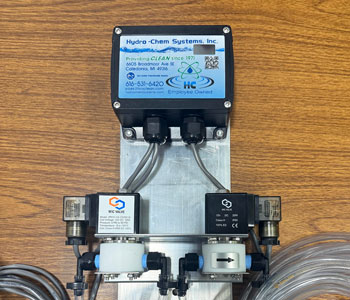 up-close photo of the pro-control remote washing system for mobile fleet washers