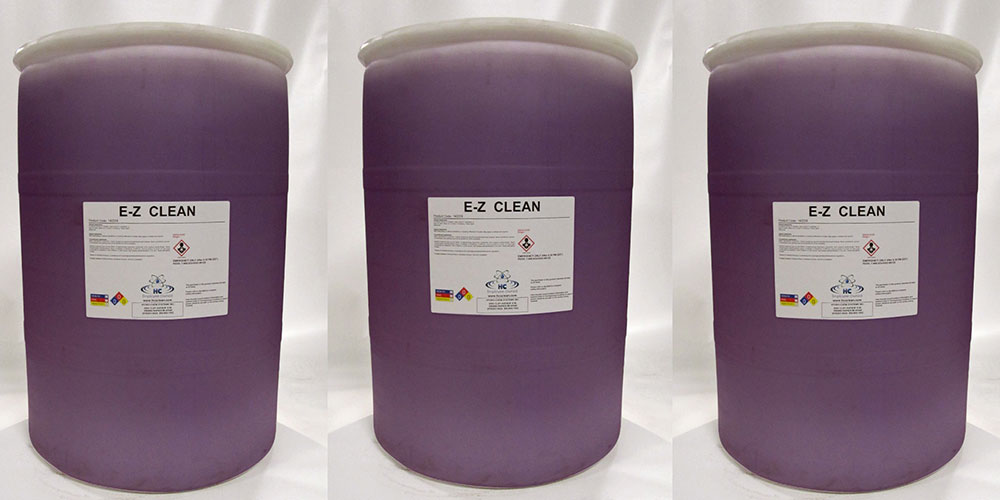 three photos side by side of e-z clean in the drums available for purchase