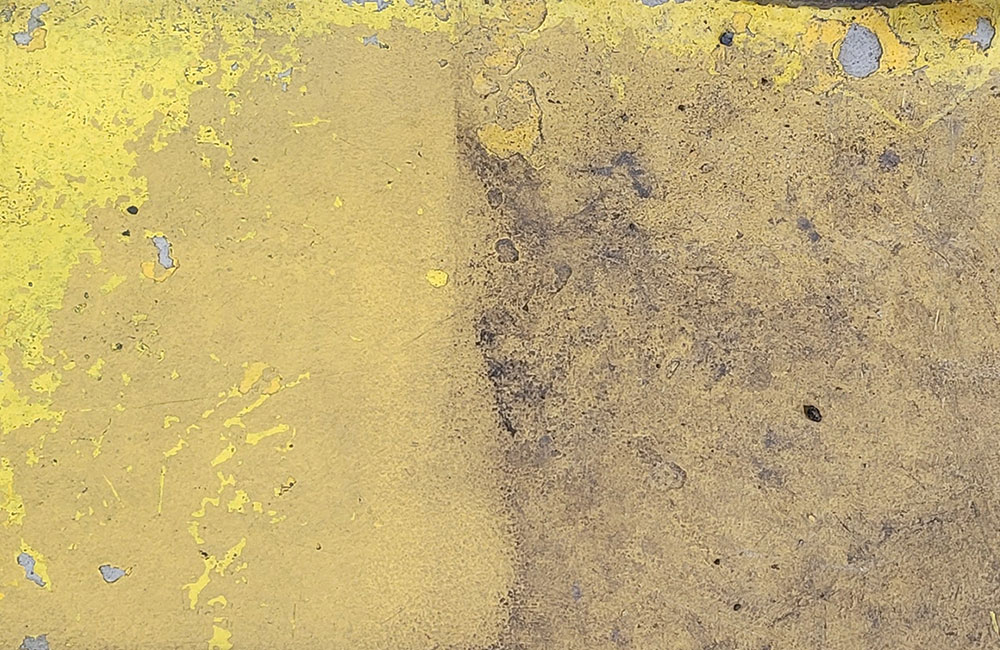 before washing photo of a dirty floor - photo after washing dirty floor with hcs-120 floor cleaner and degreaser